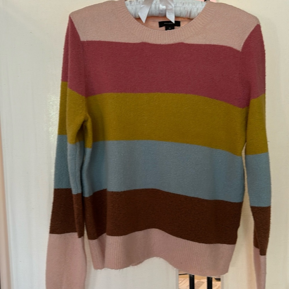 Halogen Crew Neck Striped Sweater Size Medium - image 1